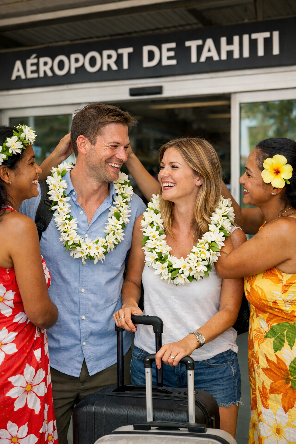 Accueil à l'aéroport de Tahiti